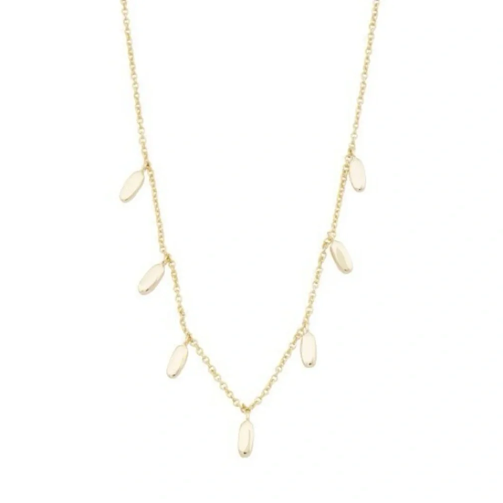 Kendra Scott Jaimee 14k Gold over Brass Delicate Dangle Charm Strand Necklace - Picture 2 of 5